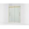 Frameless sliding shower door, 77-9/16" H x 56-5/8 - 59-5/8" W, with 5/16"-thick Crystal Clear glass