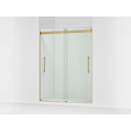 Frameless sliding shower door, 77-9/16" H x 56-5/8 - 59-5/8" W, with 5/16"-thick Crystal Clear glass