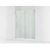 Frameless sliding shower door, 77-9/16" H x 56-5/8 - 59-5/8" W, with 5/16"-thick Crystal Clear glass