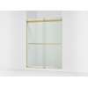 Frameless sliding shower door, 77-9/16" H x 56-5/8 - 59-5/8" W, with 5/16"-thick Crystal Clear glass