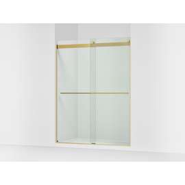 Frameless sliding shower door, 77-9/16" H x 56-5/8 - 59-5/8" W, with 5/16"-thick Crystal Clear glass