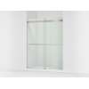 Frameless sliding shower door, 77-9/16" H x 56-5/8 - 59-5/8" W, with 5/16"-thick Crystal Clear glass