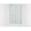 Frameless sliding shower door, 77-9/16" H x 56-5/8 - 59-5/8" W, with 5/16"-thick Crystal Clear glass