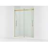 Frameless sliding shower door, 81-5/8" H x 56-5/8 - 59-5/8" W, with 3/8"-thick Crystal Clear glass