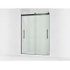 Frameless sliding shower door, 81-5/8" H x 56-5/8 - 59-5/8" W, with 3/8"-thick Crystal Clear glass