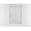 Frameless sliding shower door, 81-5/8" H x 56-5/8 - 59-5/8" W, with 3/8"-thick Crystal Clear glass