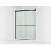 81-5/8" H sliding shower door with 3/8"-thick glass