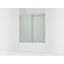 Sliding bath door, 62" H x 56-5/8 - 59-5/8" W, with 1/4" thick Frosted glass