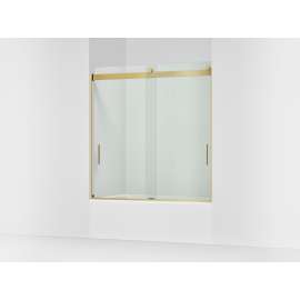 62" H sliding bath door with 1/4"-thick glass