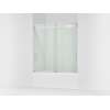 62" H sliding bath door with 1/4"-thick glass