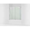 Sliding bath door, 59-3/4" H x 56-5/8 - 59-5/8" W, with 1/4" thick Crystal Clear glass