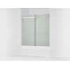 Sliding bath door, 62" H x 56-5/8 - 59-5/8" W, with 1/4" thick Frosted glass