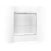 Sliding bath door, 59-3/4" H x 56-5/8 - 59-5/8" W, with 1/4" thick Frosted glass