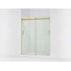 Sliding shower door, 74" H x 56-5/8 - 59-5/8" W, with 1/4" thick Crystal Clear glass