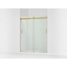 Sliding shower door, 74" H x 56-5/8 - 59-5/8" W, with 1/4" thick Crystal Clear glass