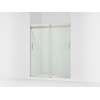Sliding shower door, 74" H x 56-5/8 - 59-5/8" W, with 1/4" thick Crystal Clear glass