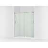 Sliding shower door, 74" H x 56-5/8 - 59-5/8" W, with 1/4" thick Crystal Clear glass