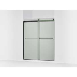 Sliding shower door, 74" H x 56-5/8 - 59-5/8" W, with 1/4" thick Frosted glass