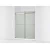 Sliding shower door, 74" H x 56-5/8 - 59-5/8" W, with 1/4" thick Frosted glass