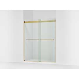 74" H sliding shower door with 1/4"-thick glass