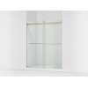 74" H sliding shower door with 1/4"-thick glass