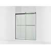 74" H sliding shower door with 1/4"-thick glass