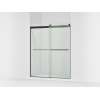 74" H sliding shower door with 1/4"-thick glass