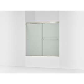 Sliding bath door, 55-1/2" H x 56-5/8 - 59-5/8" W, with 1/4" thick Frosted glass