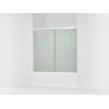 Sliding bath door, 55-1/2" H x 56-5/8 - 59-5/8" W, with 1/4" thick Frosted glass