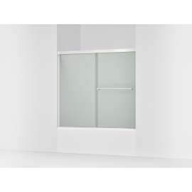 Sliding bath door, 55-1/2" H x 56-5/8 - 59-5/8" W, with 1/4" thick Frosted glass