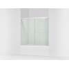 Sliding bath door, 55-1/2" H x 56-5/8 - 59-5/8" W, with 1/4" thick Crystal Clear glass