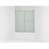 Sliding bath door, 62" H x 56-5/8 - 59-5/8" W, with 5/16" thick Frosted glass