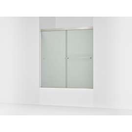Sliding bath door, 62" H x 56-5/8 - 59-5/8" W, with 5/16" thick Frosted glass