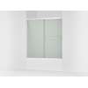 Sliding bath door, 62" H x 56-5/8 - 59-5/8" W, with 5/16" thick Frosted glass