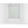 62" H sliding bath door with 5/16"-thick glass
