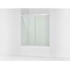 62" H sliding bath door with 5/16"-thick glass