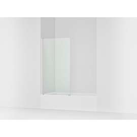 Bath screen, 56-15/16" x 32" W with 1/4" thick Crystal Clear glass and square corner