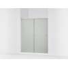 Sliding shower door, 70" H x 56-5/8 - 59-5/8" W, with 1/4" thick Frosted glass