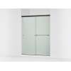 Sliding shower door, 76" H x 56-5/8 - 59-5/8" W, with 5/16" thick Frosted glass