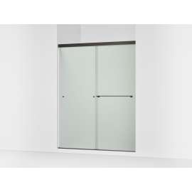 Sliding shower door, 76" H x 56-5/8 - 59-5/8" W, with 5/16" thick Frosted glass