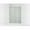 Sliding shower door, 76" H x 56-5/8 - 59-5/8" W, with 5/16" thick Frosted glass