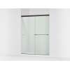 76" H sliding shower door with 5/16"-thick glass