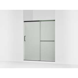 Sliding shower door, 70-1/2" H x 56-1/4 - 59-5/8" W, with 1/4" thick Frosted glass