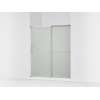Sliding shower door, 70-1/2" H x 56-1/4 - 59-5/8" W, with 1/4" thick Frosted glass