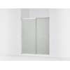 Sliding shower door, 70-1/2" H x 56-1/4 - 59-5/8" W, with 1/4" thick Frosted glass