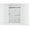 Sliding shower door, 70-1/2" H x 56-1/4 - 59-5/8" W, with 1/4" thick Crystal Clear glass