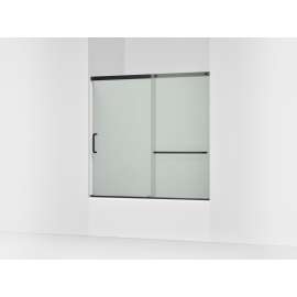 Sliding bath door, 56-3/4" H x 56-1/4 - 59-5/8" W, with 1/4" thick Frosted glass