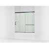 56-3/4" H sliding bath door with 1/4"-thick glass