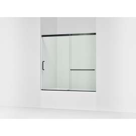 56-3/4" H sliding bath door with 1/4"-thick glass