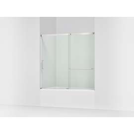 56-3/4" H sliding bath door with 1/4"-thick glass